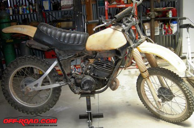Heres what we started with: a 1978 Yamaha YZ 250.