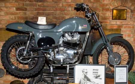 The bike of choice - Steve McQueen rode one during 1966 and 1967.  The bike weighs 300 lbs. dry and has a Triumph 650cc 6T engine, producing 47 hp.