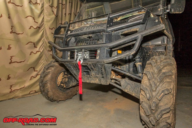 Our Polaris is now equipped with a winch that will help get usa out of any off-road jams. 