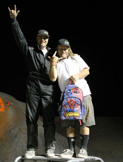 The Canadian team of Dion Wakefield and Ken Dowdle were overjoyed with their victory, and their Spiderman backpack joined them on top of the rig following their shootout run. A jubilant Dion told us, Unbelievable, its amazing. We had a lucky day.