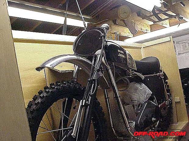 The Jawa in the crate in England, getting ready to be shipped.