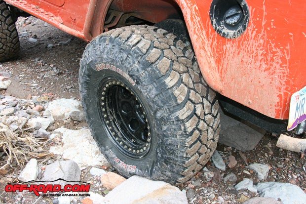 Even with a load range of D, the X3 will flex around rocks when aired down to 8 psi.