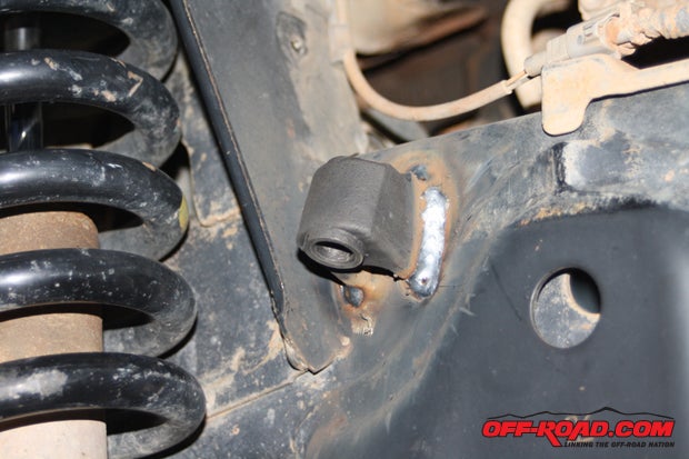 Some trucks dont have a nice vertical bracket upon which to install the clevis. The angled EMPI mount shown here expands installation options, especially on an independently-suspended truck (like this 4Runner) that has lots of space on the frame to work.