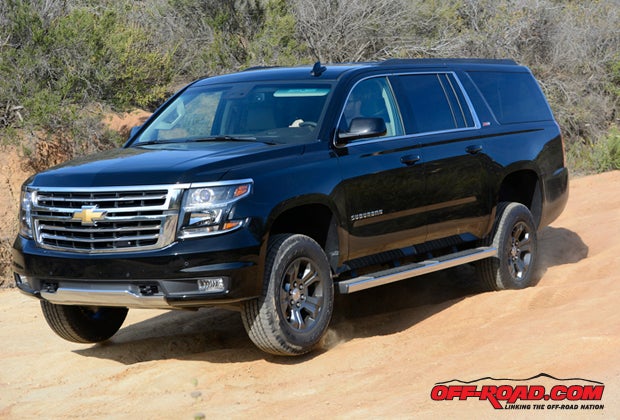 We were impressed with the chassis rigidity and bump-soaking Z71 suspension on the Suburban off the pavement. 