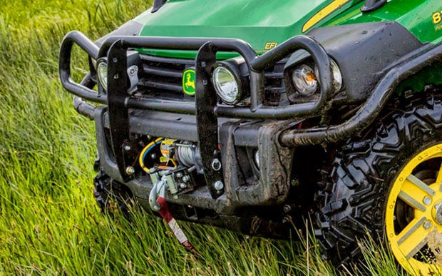 The 2014 John Deere Gators are updated with a new Warn winch.